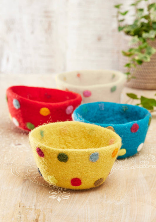 Felt Dotty Rainbow Decorative Bowls