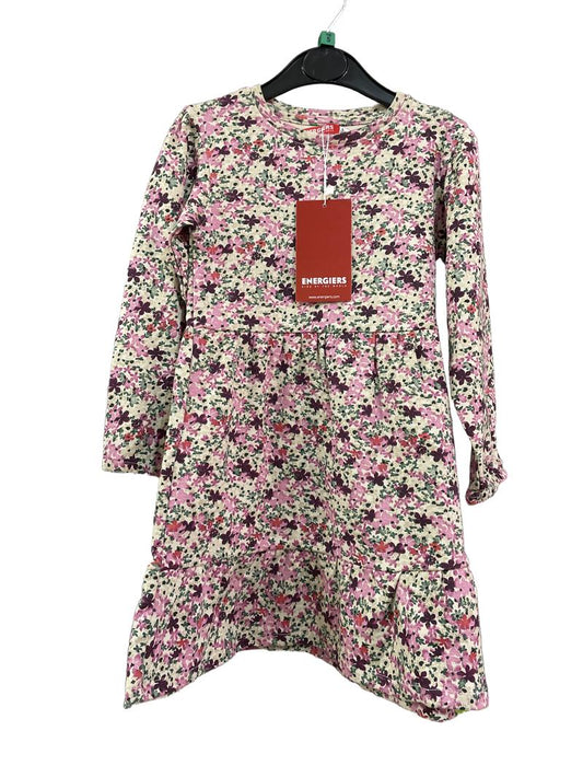 Preloved Energiers - Pink Green Multicolour Floral Print 3/4 Length Sleeve Dress, NEW With Tags (5-6y) - Dress