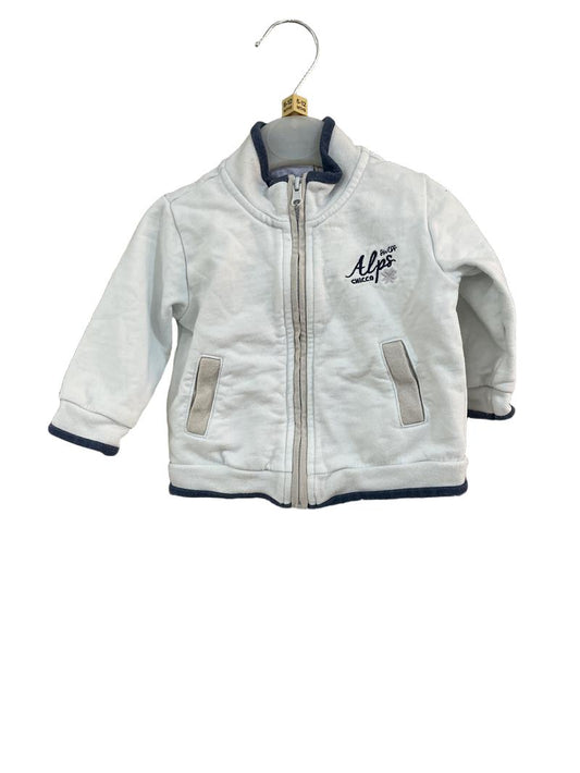 Preloved Chicco - White Zip Swiss Alps Sweatshirt (6-12m)