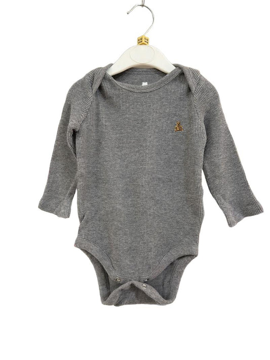 Preloved Baby Gap - Gray Waffle Weave Long-sleeved Bodysuit Top (6-12m)