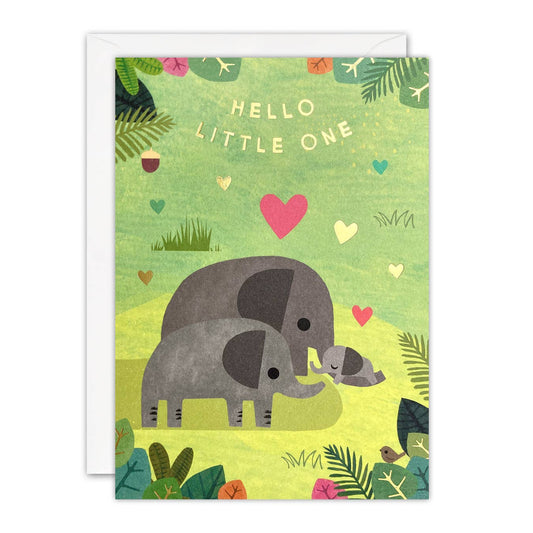 New Baby Elephants Acorns Card