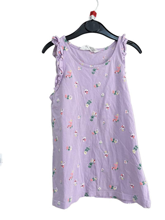 Preloved H&M - Purple Floral Sleeveless Top (8-9y, 9-10y)