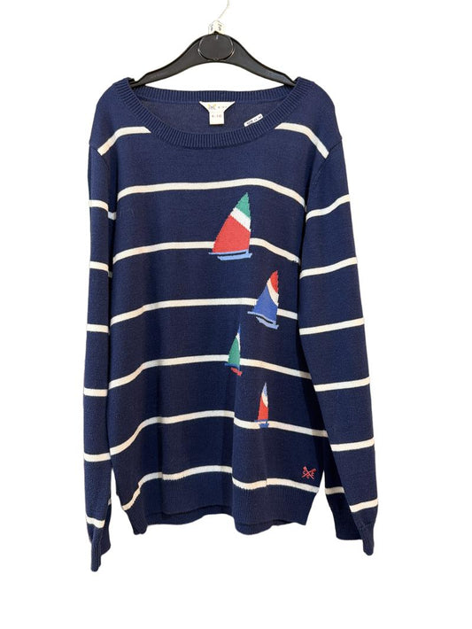 Preloved CCC Kids - Crew Clothing Company - Navy White Stripe Boat Knit Jumper (9-10y)