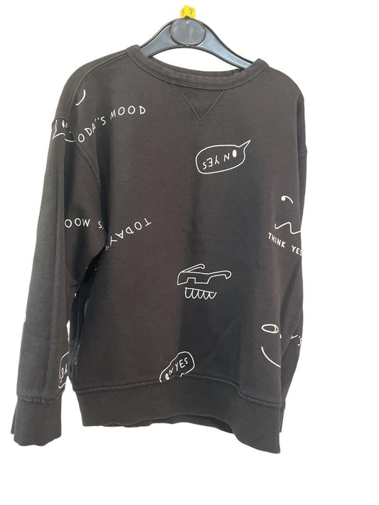 Preloved Zara - Black Today's Mood Sweatshirt (7-8y)