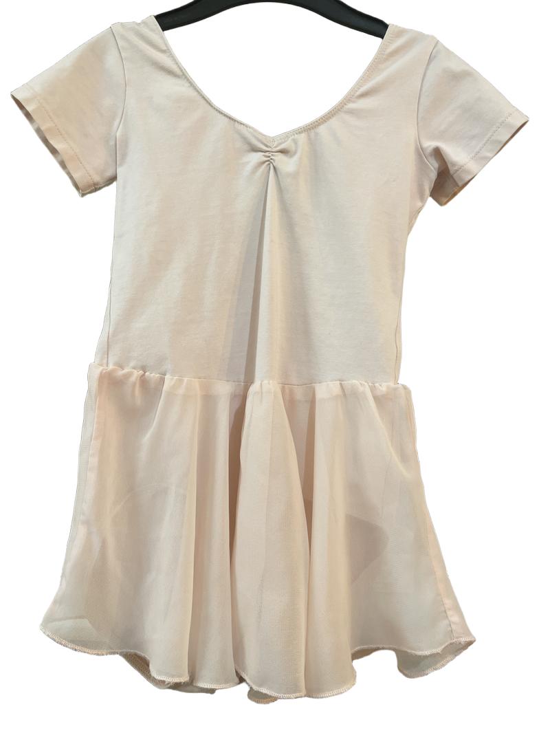 Preloved Bezioner - Pink Short-sleeved Ballet Leotard With Skirt (5-6y)