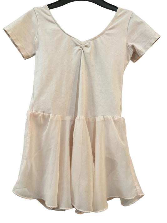 Preloved Bezioner - Pink Short-sleeved Ballet Leotard With Skirt (5-6y)