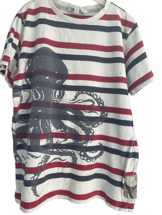 Preloved Fatface - Red White Blue Stripe T Shirt (10-11y)