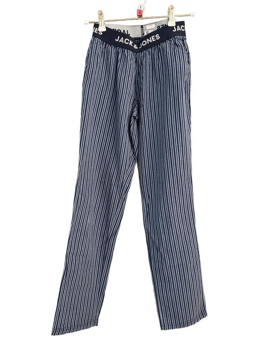 Preloved Jack Jones - Blue Stripe Cotton Pyjama Bottoms Trousers (9-10y, 10-11y)