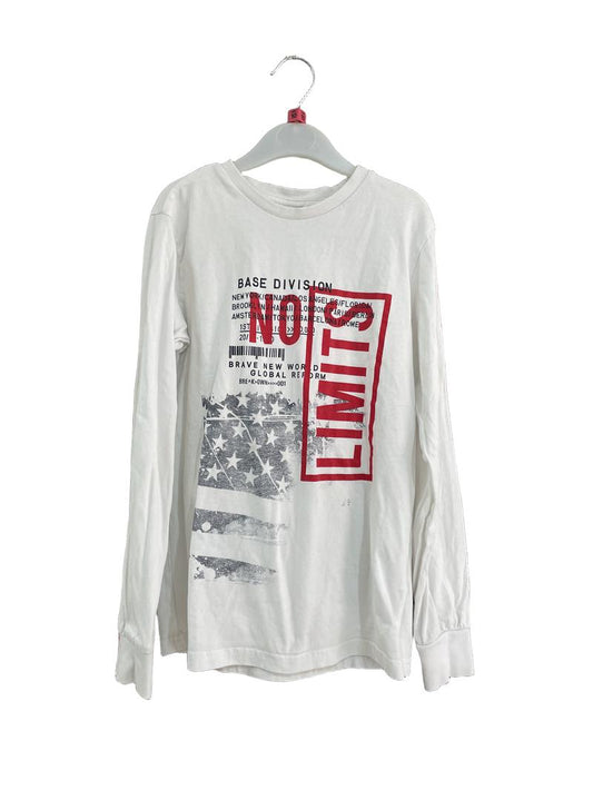 Preloved IDO - White BASE DIVISION Long-sleeved T Shirt (10-11y)