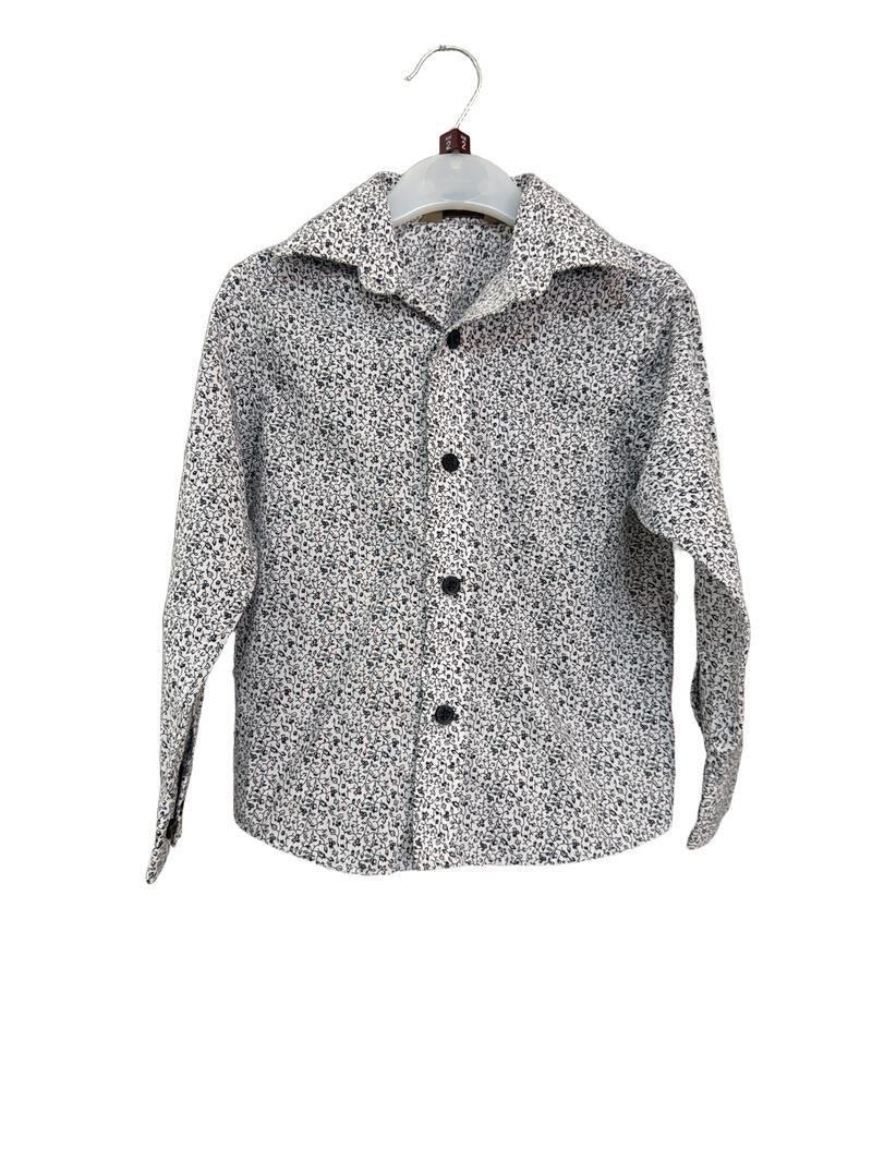 Preloved Woolworths - Black And White Floral Print Shirt (2-3y)
