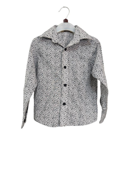 Preloved Woolworths - Black And White Floral Print Shirt (2-3y)