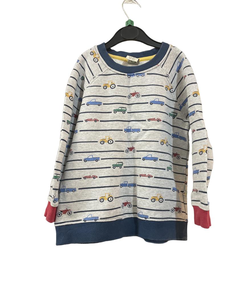 Preloved Frugi - Stripe Car Jumper Grey. (5-6y)