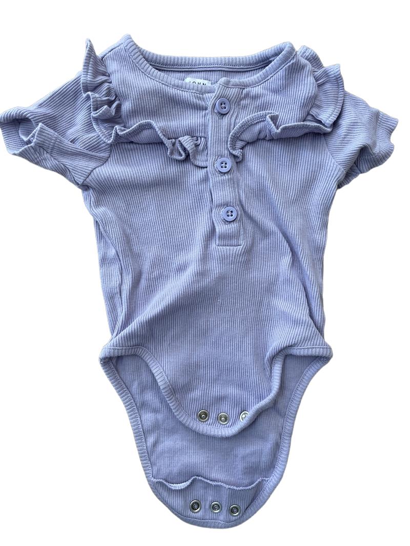 Preloved John Lewis - Purple Ribbed Top, Trousers, And Hat (0-3m) - Outfit