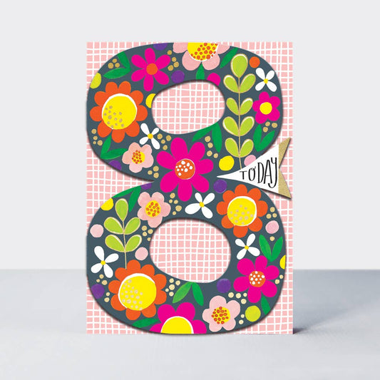 Ditto - Age 8 Girl/Floral Birthday Card