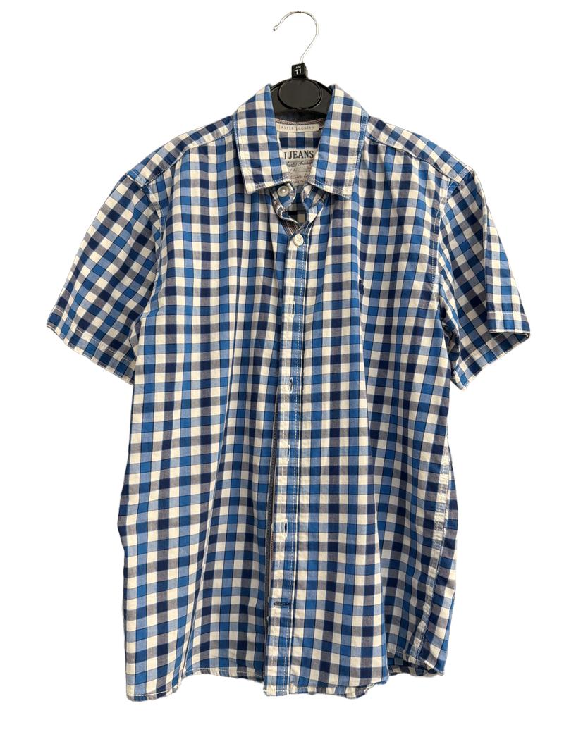 Preloved Jasper Conran - Blue Check Short-sleeved Collared Shirt (11-12y)