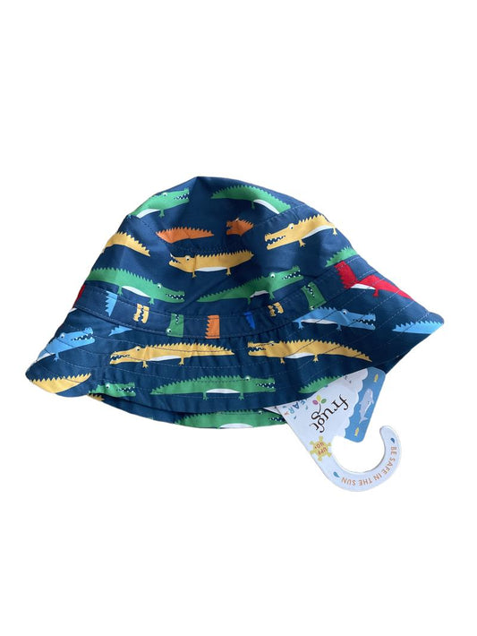 Preloved Frugi - Navy Crocodile Swim Sun Hat, NEW With Tags