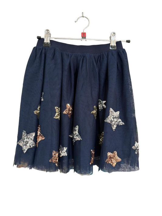 Preloved John Lewis - Navy Skirt With Sequin Stars. (8-9y)