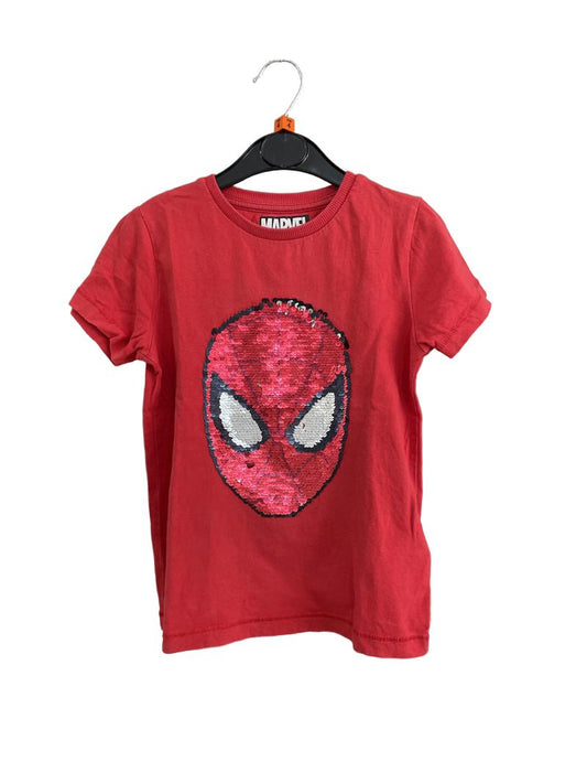 Preloved Marks & Spencer - Red Sequin Spiderman T Shirt (4-5y)