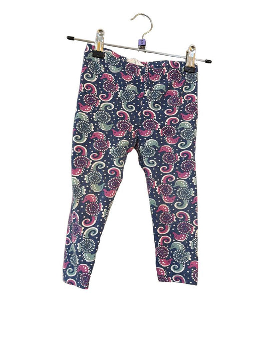 Preloved Kite - Blue Pink Green Seahorse Capri Length Leggings (3-4y)