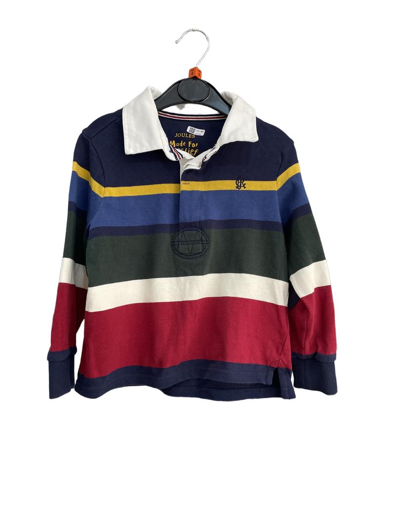 Preloved Joules - Rugby Striped Multicolour Shirt (4-5y)