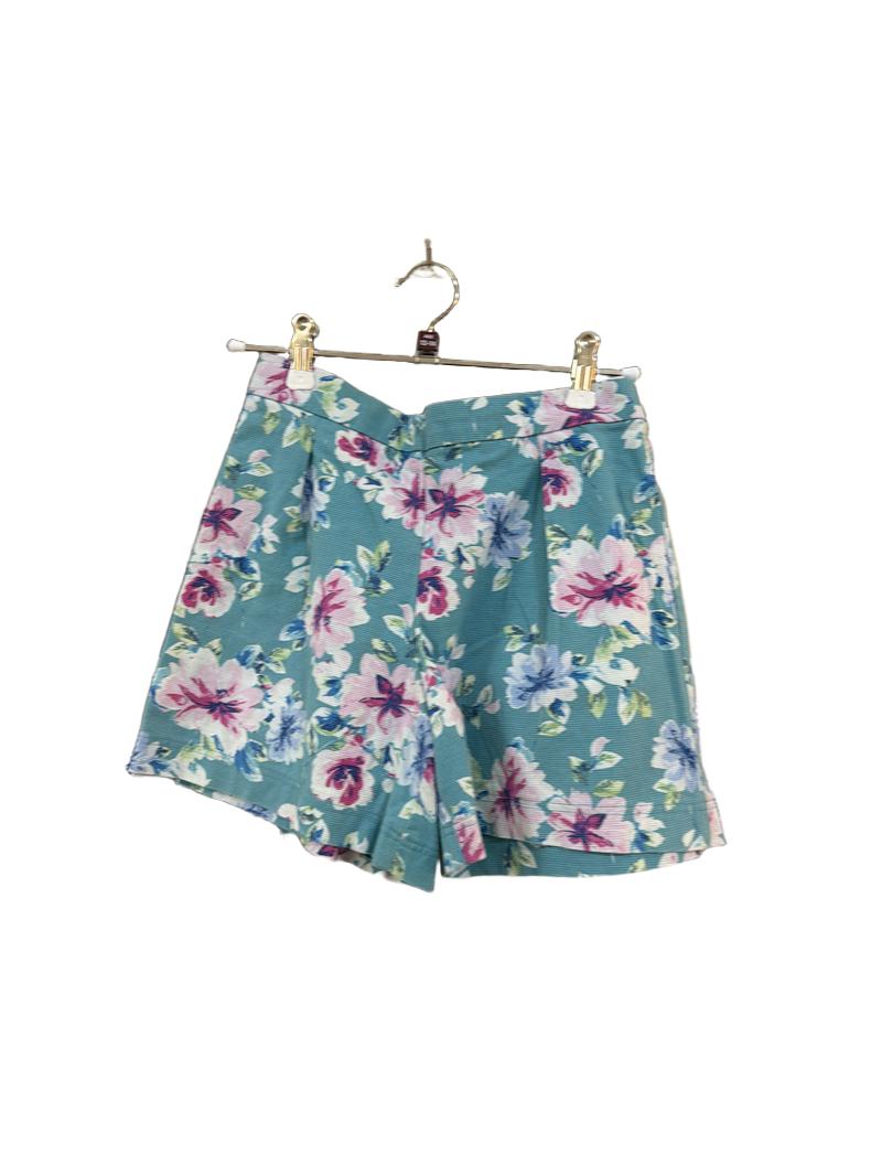 Preloved Zara Girl - Turquoise Floral Print Shorts (13-14y)