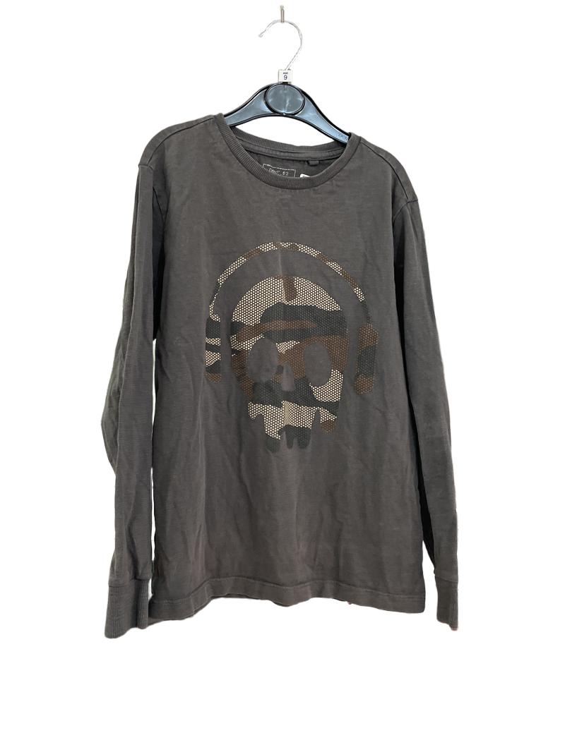 Preloved Next - Black Skull Headphones Long-sleeved T Shirt (9-10y)