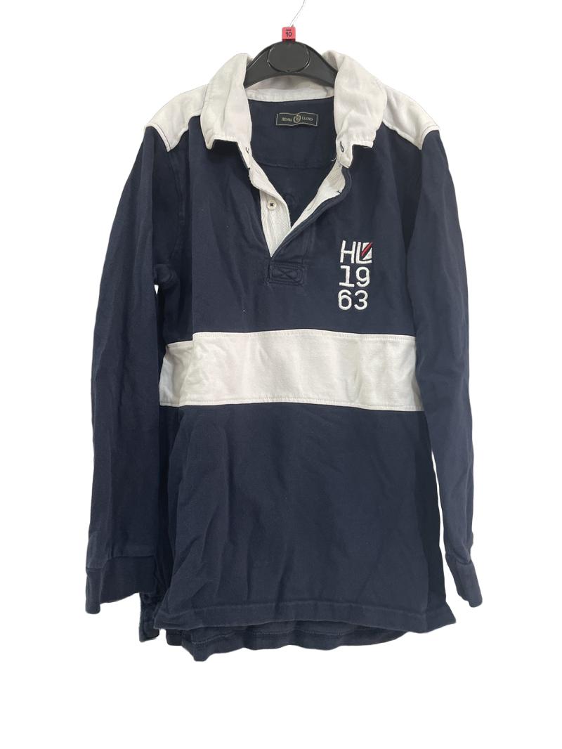 Preloved Henri Lloyd - Navy And White Rugby Shirt. (10-11y)