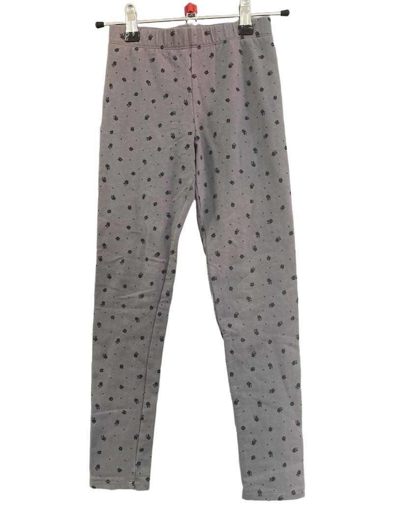 Preloved H&M - Grey Floral Leggings. (8-9y)