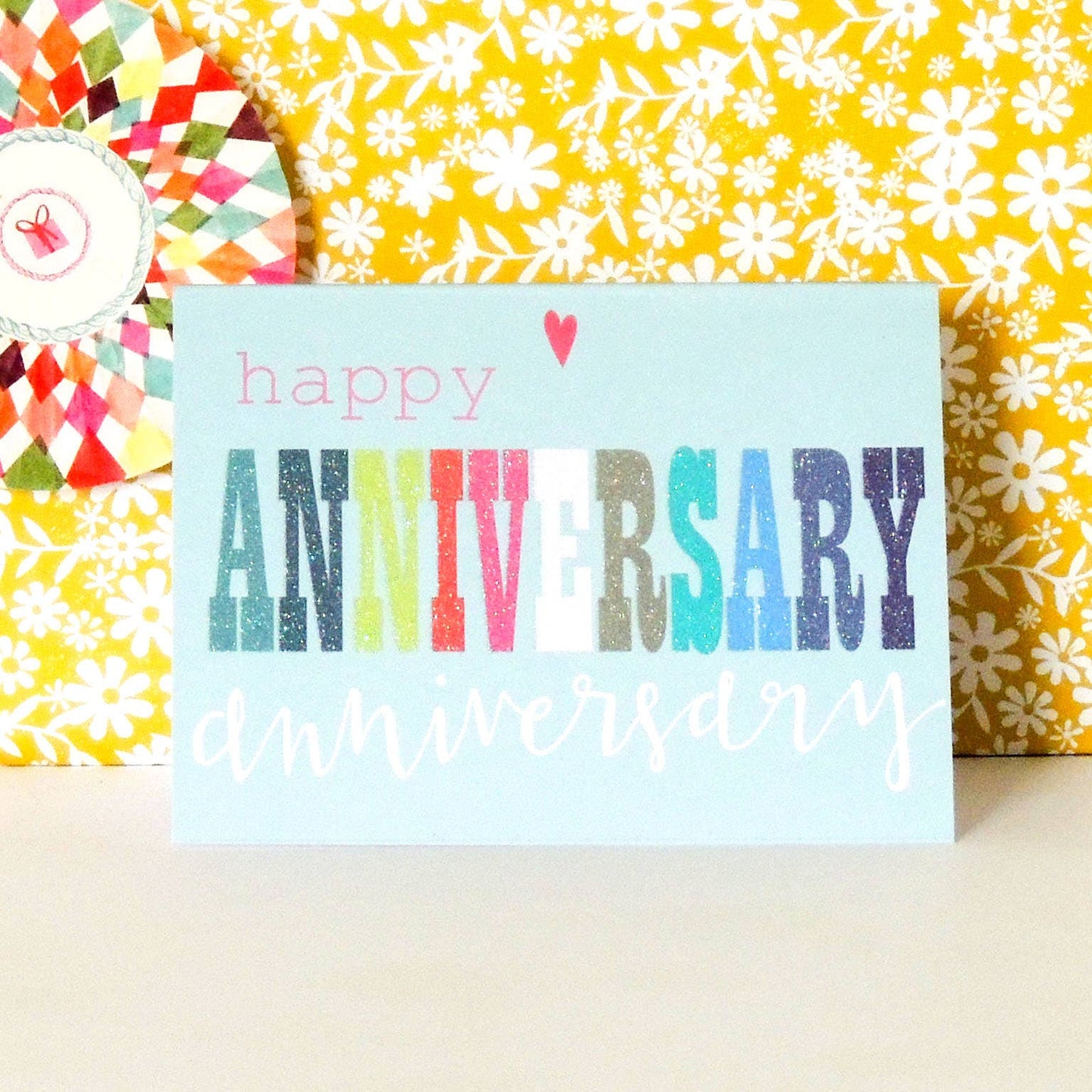 TW105 Anniversary Mini Card with Glittery Highlights