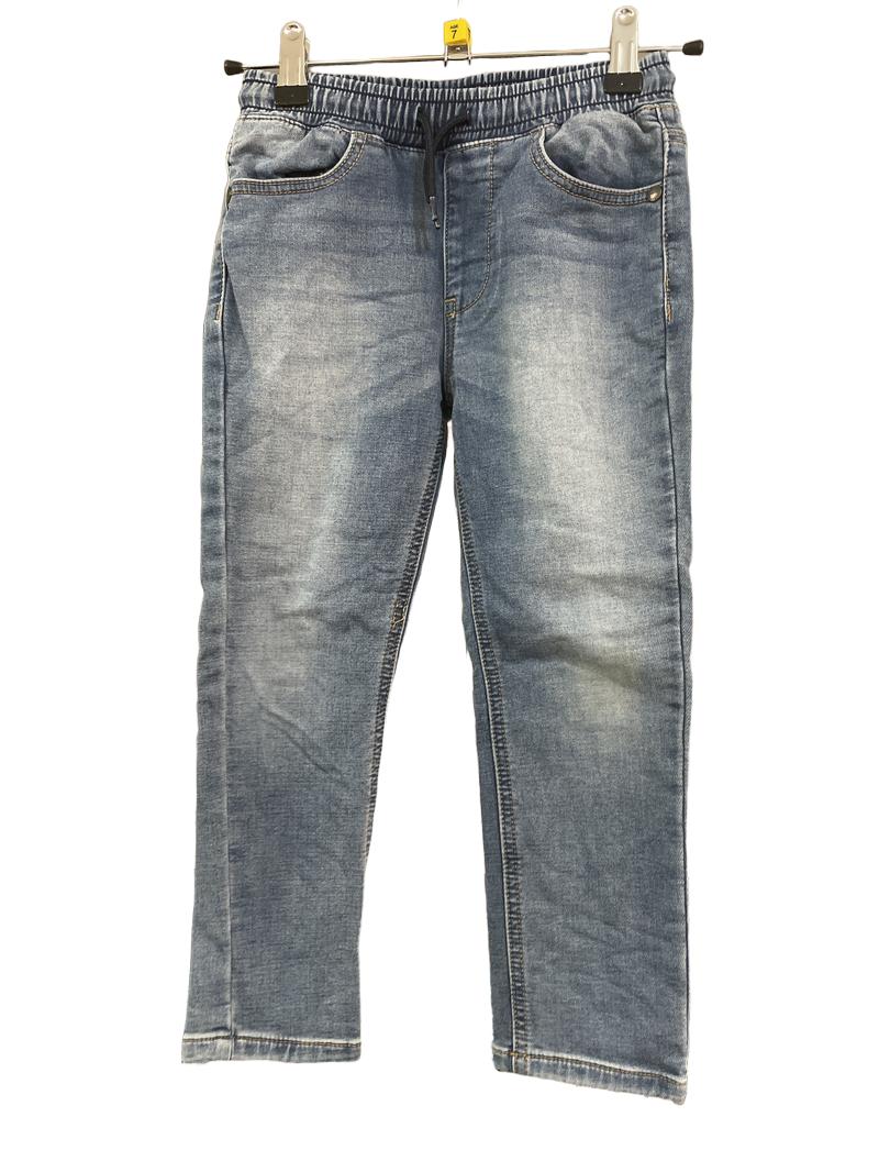Preloved Next - Blue Jean Trousers With Elasticated Waist. (6-7y)
