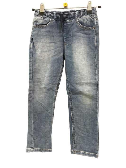 Preloved Next - Blue Jean Trousers With Elasticated Waist. (6-7y)