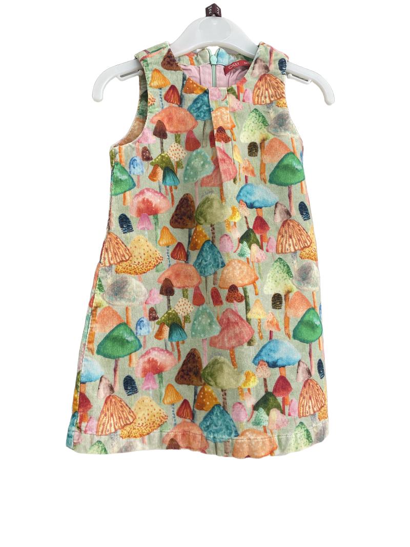 Preloved OILILY - Corduroy Sleeveless Mushroom Dress. (2-3y)