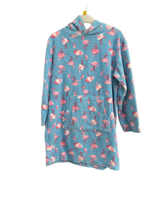 Preloved John Lewis - Blue Pink Flamingo Towelling Top (7-8y)