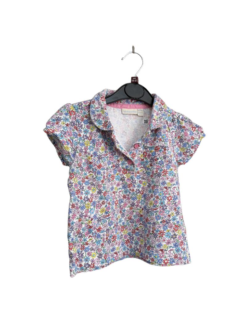 Preloved Jojo Maman Bebe - Multicolour Floral Ditsy Collared T Shirt (18-24m)