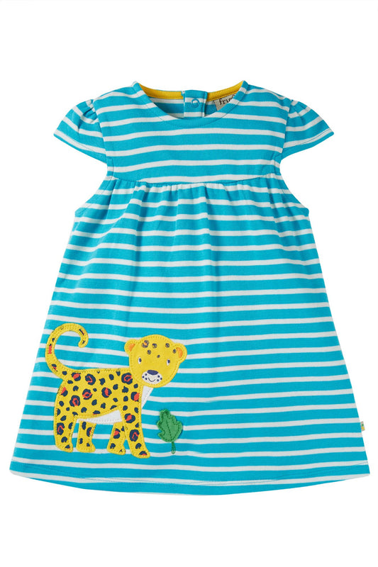 Frugi Little Layla Dress, Tropical Sea Breton/Jaguar