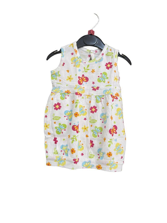 Preloved Cherokee - White Floral Print Sleeveless Dress (0-3m)
