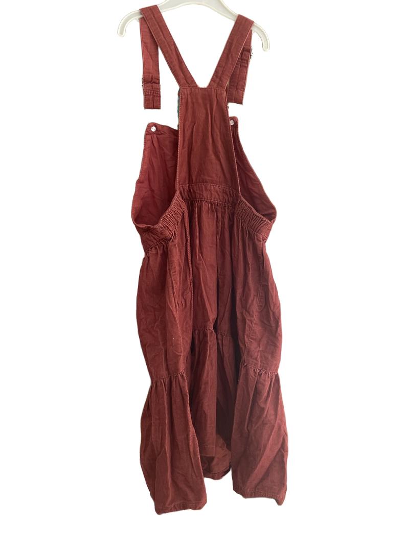 Preloved H&M - Burgundy Corduroy Overall Dress  (9-10y)