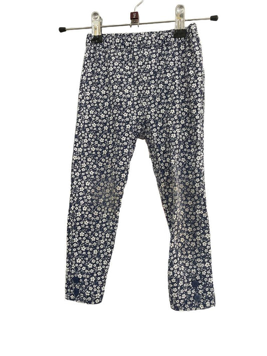 Preloved Jojo Maman Bebe - Blue White Floral Ditsy Leggings (2-3y)