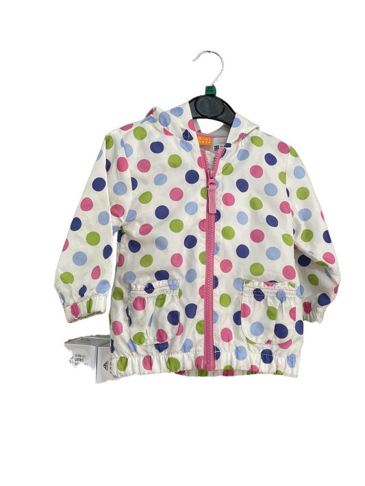 Preloved Mini Mode - White Polka Dot Rain Jacket (6-9m)