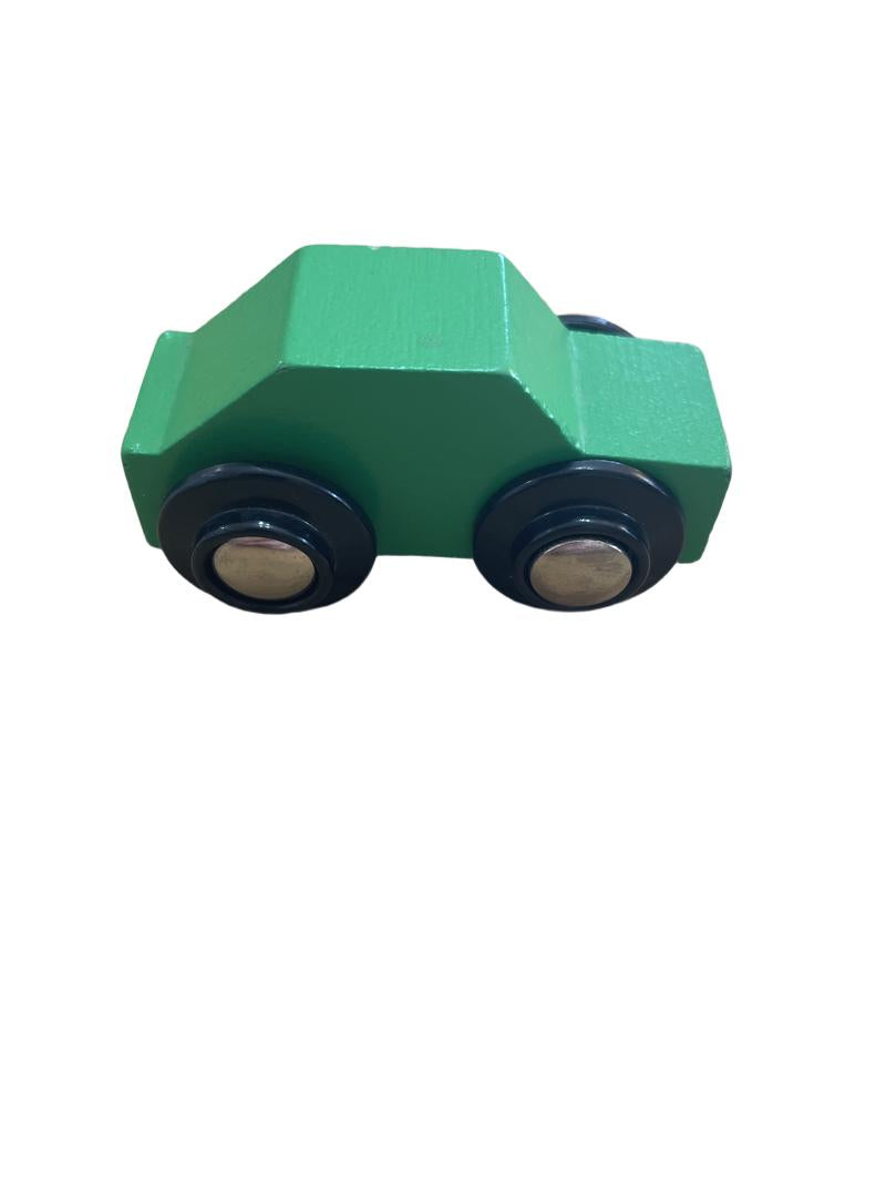 Preloved Toys - Green Wooden Car. - Unknown Brand