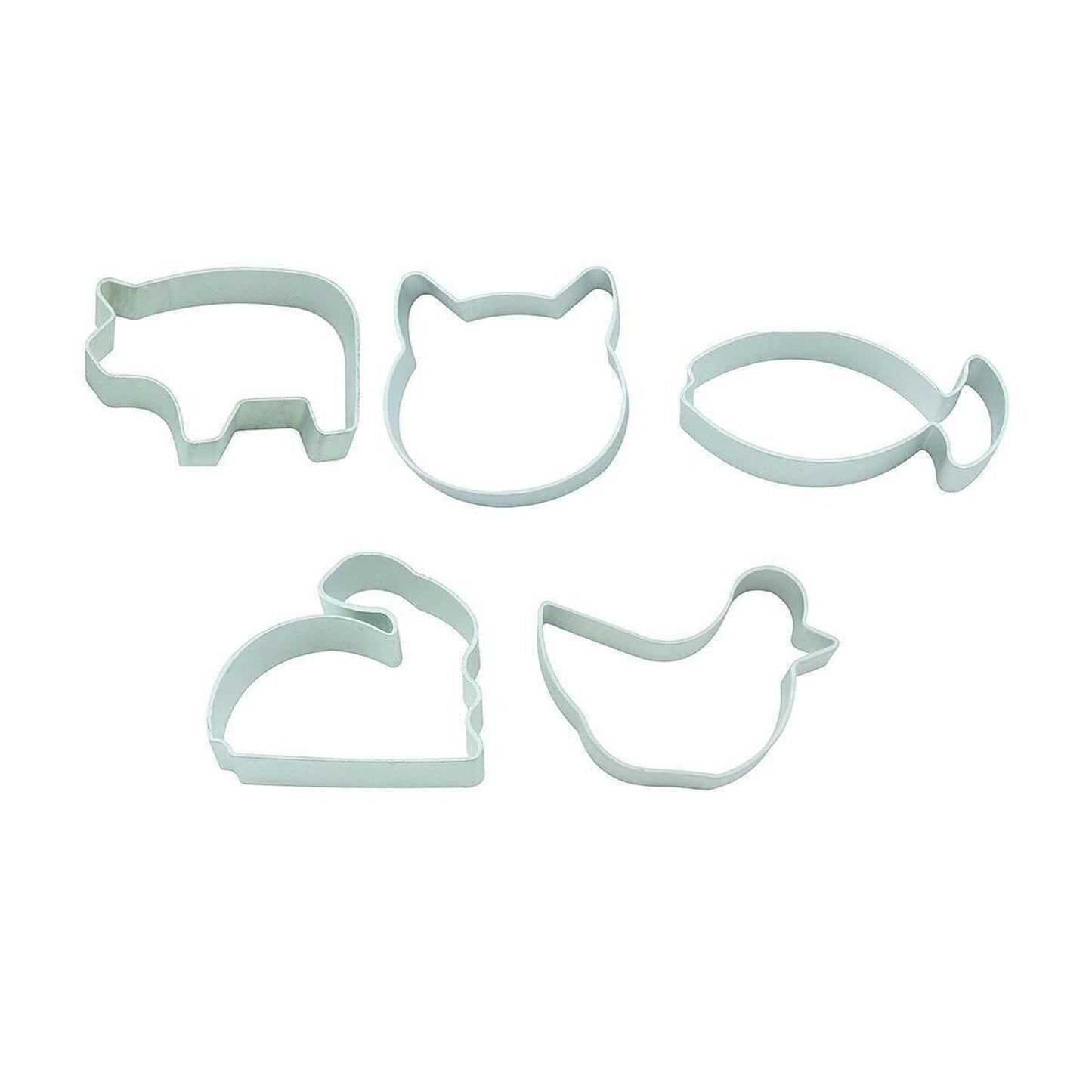 Set of 5 Zenker aluminum animal cookie cutters