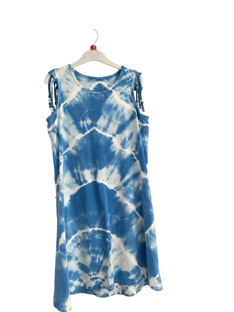 Preloved Marks & Spencer - Blue White Tie Dye Dress Cover Up (10-11y)