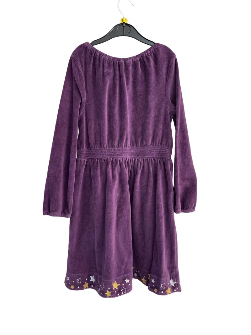 Preloved Fatface - Purple Velveteen Star Embroidery Dress (7-8y)