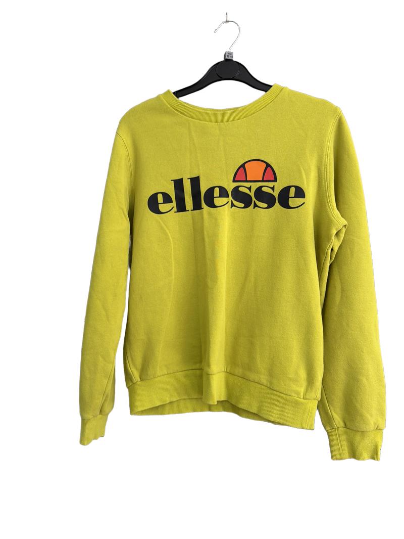 Preloved Ellesse - Lime Green Yellow Logo Sweatshirt (12-13y)