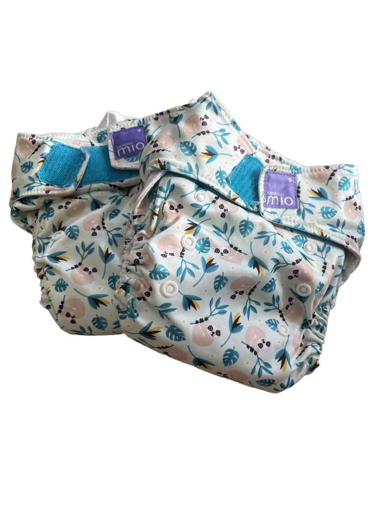 Preloved Bambino Mio - 2x Sloth Print Reusable Nappies.