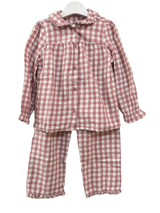 Preloved Marks & Spencer - Pink And White Gingham Check Pyjamas. (5-6y)
