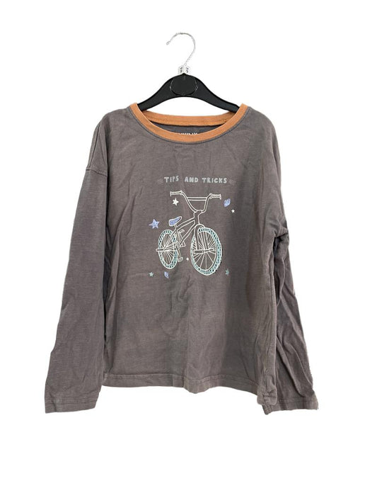 Preloved John Lewis - Gray Bicycle Tips And Tricks Long-sleeved T Shirt (9-10y)