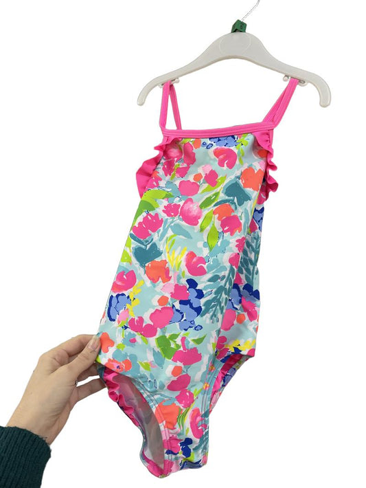 Preloved M&Co Kids - Swimwear - Pink Floral Print Girls Swimsuit (5-6y)