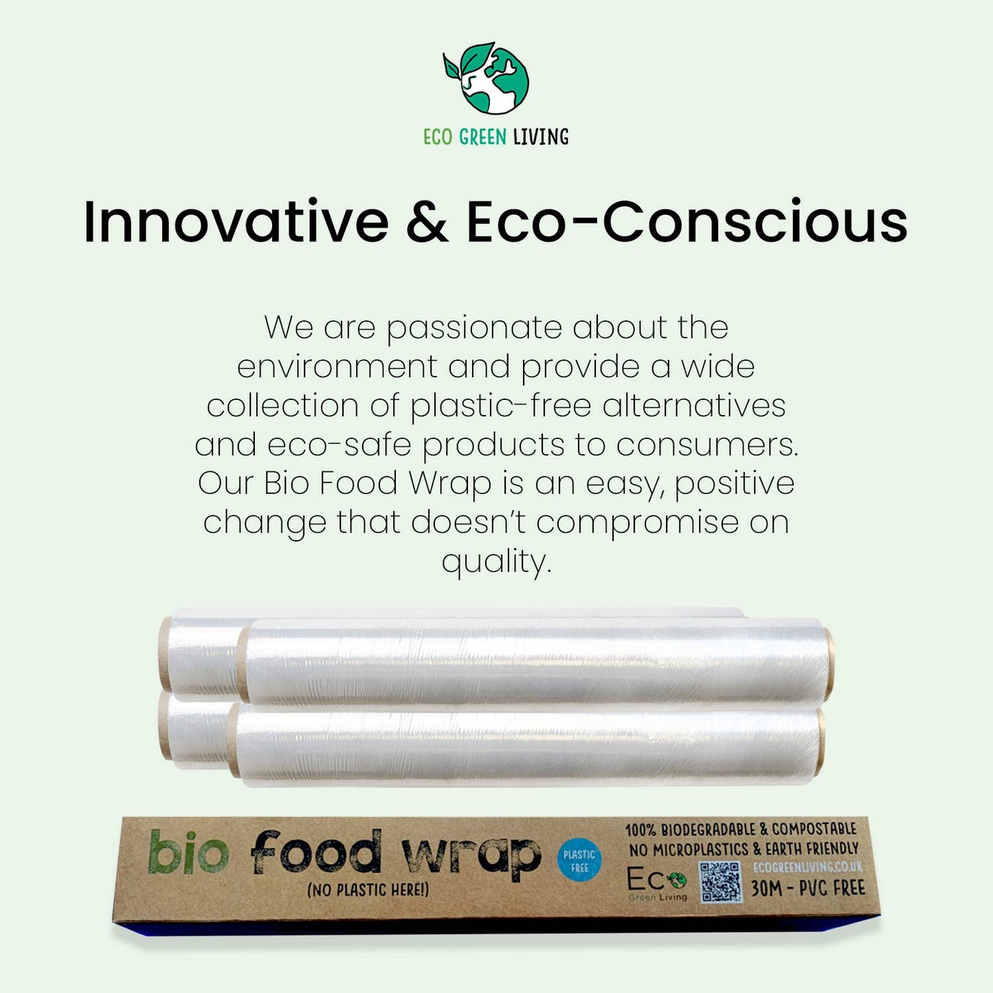 Compostable Cling Film - 1 roll x 30m - Eco Green Living