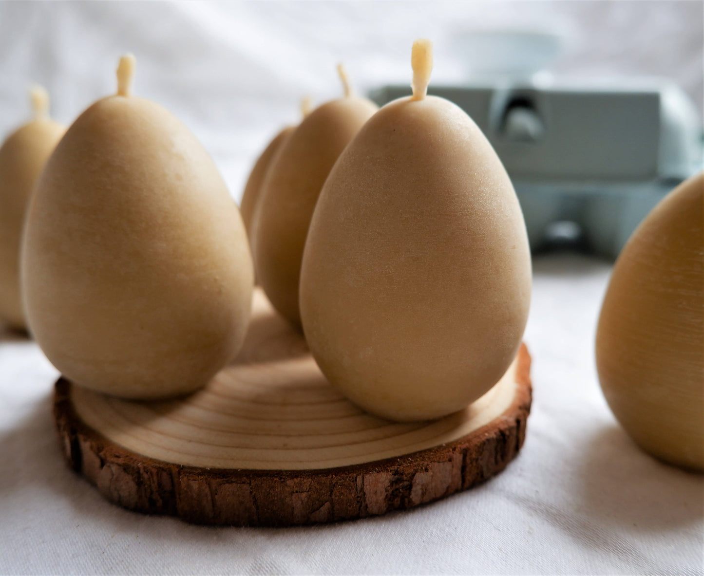 Egg Shaped Beeswax Candles - individual